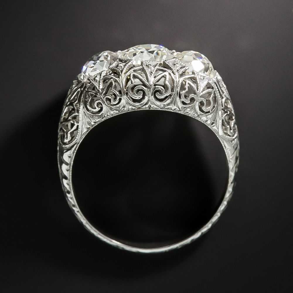 Late Edwardian/Early Art Deco Three-Stone Diamond… - image 4