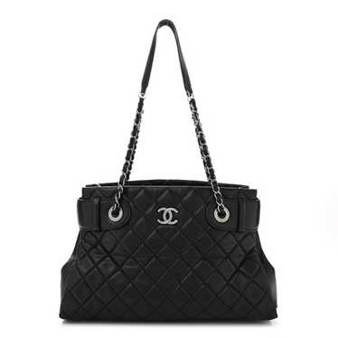 CHANEL Lambskin Quilted Small Coco Loop Tote Black - image 1