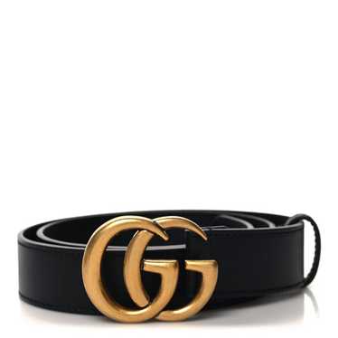 GUCCI Moon Calfskin Double G 30mm Belt 80 32 Black