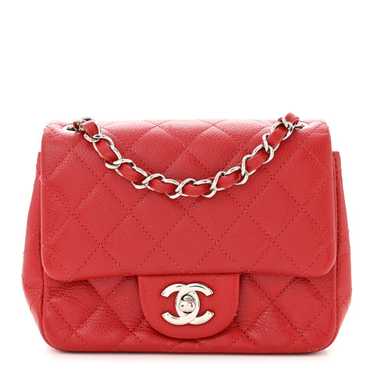 CHANEL Caviar Quilted Mini Square Flap Red - image 1