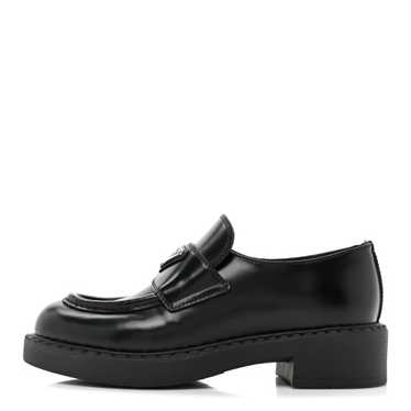 PRADA Spazzolato Metal Triangle Logo 50mm Loafers… - image 1