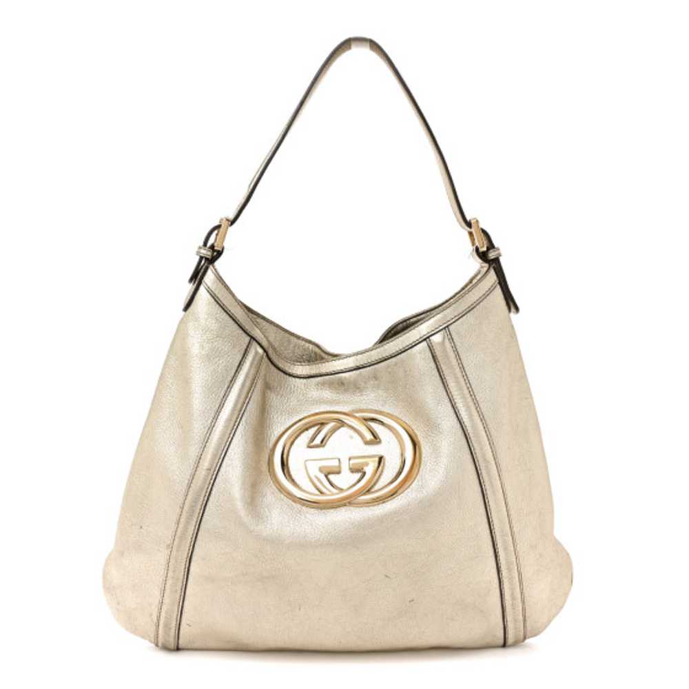 GUCCI Leather Medium Britt Hobo Gold - image 1