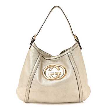 GUCCI Leather Medium Britt Hobo Gold