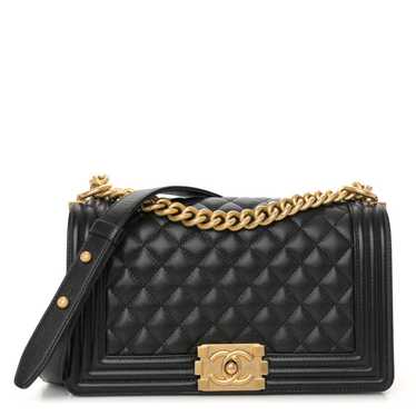 CHANEL Caviar Quilted Medium Boy Flap Black