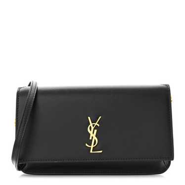 SAINT LAURENT Grained Calfskin Monogram Phone Hol… - image 1