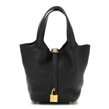 HERMES Taurillon Clemence Picotin Lock 18 PM Black