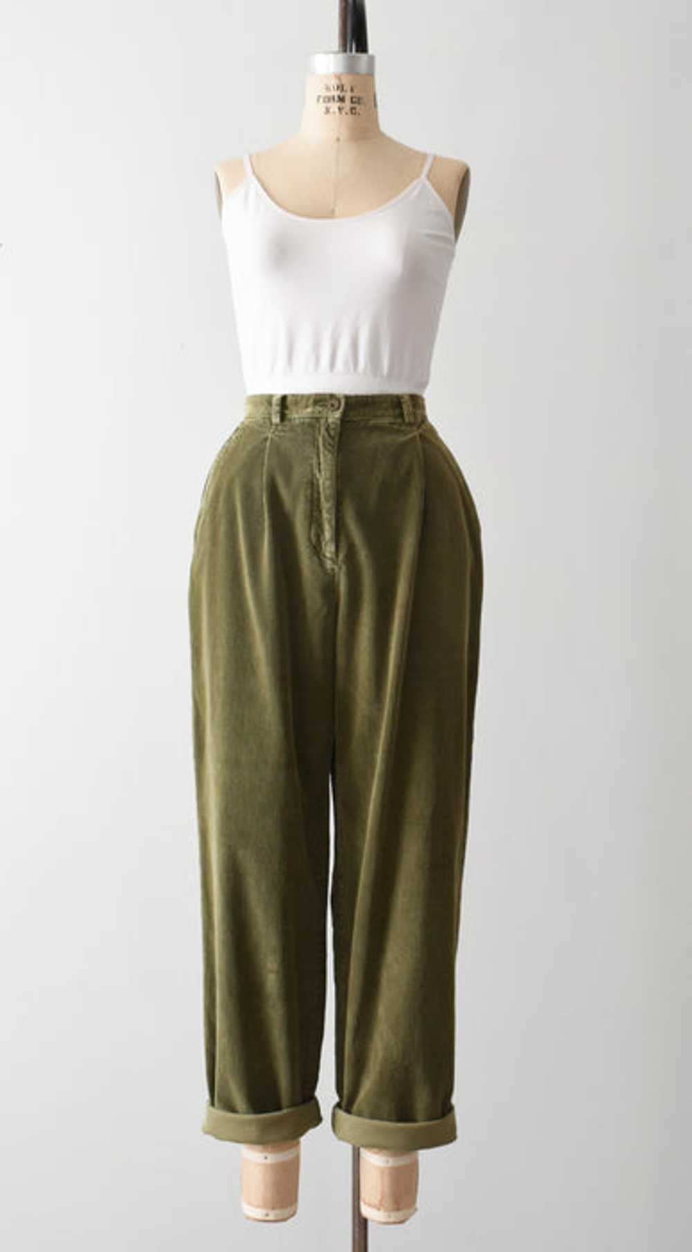 vintage olive corduroy trousers (m) - image 3