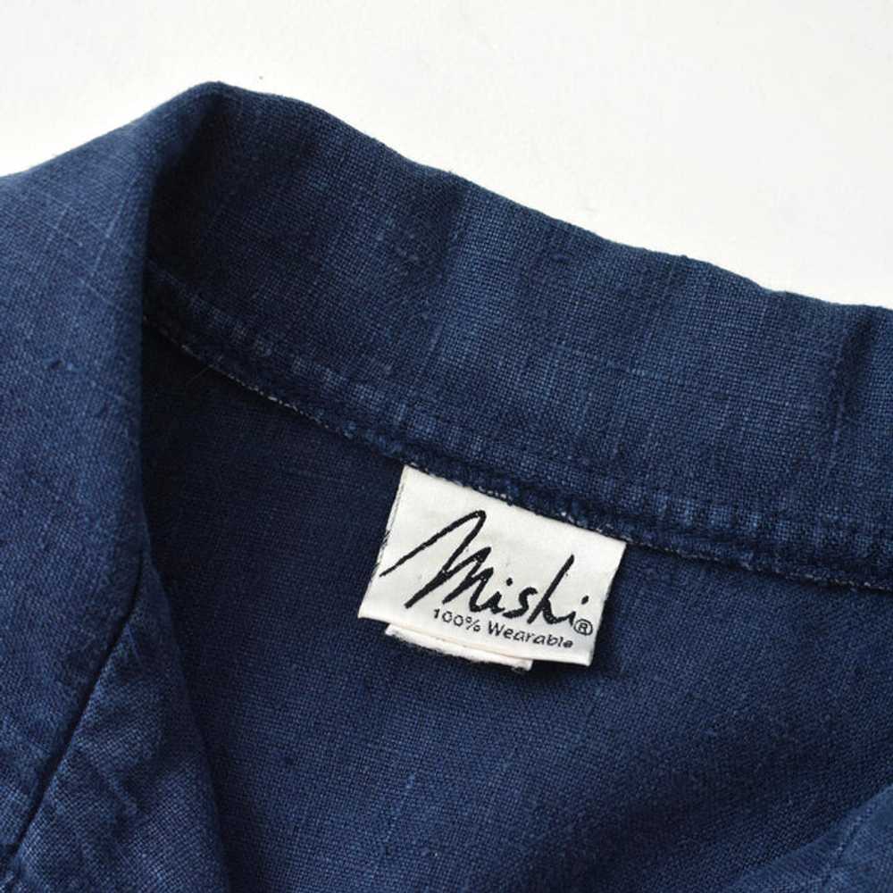 vintage indigo linen shacket (xl) - image 4