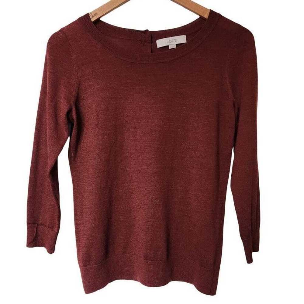 Designer LOFT Womens Burgundy Sweater Shirt Size … - image 1