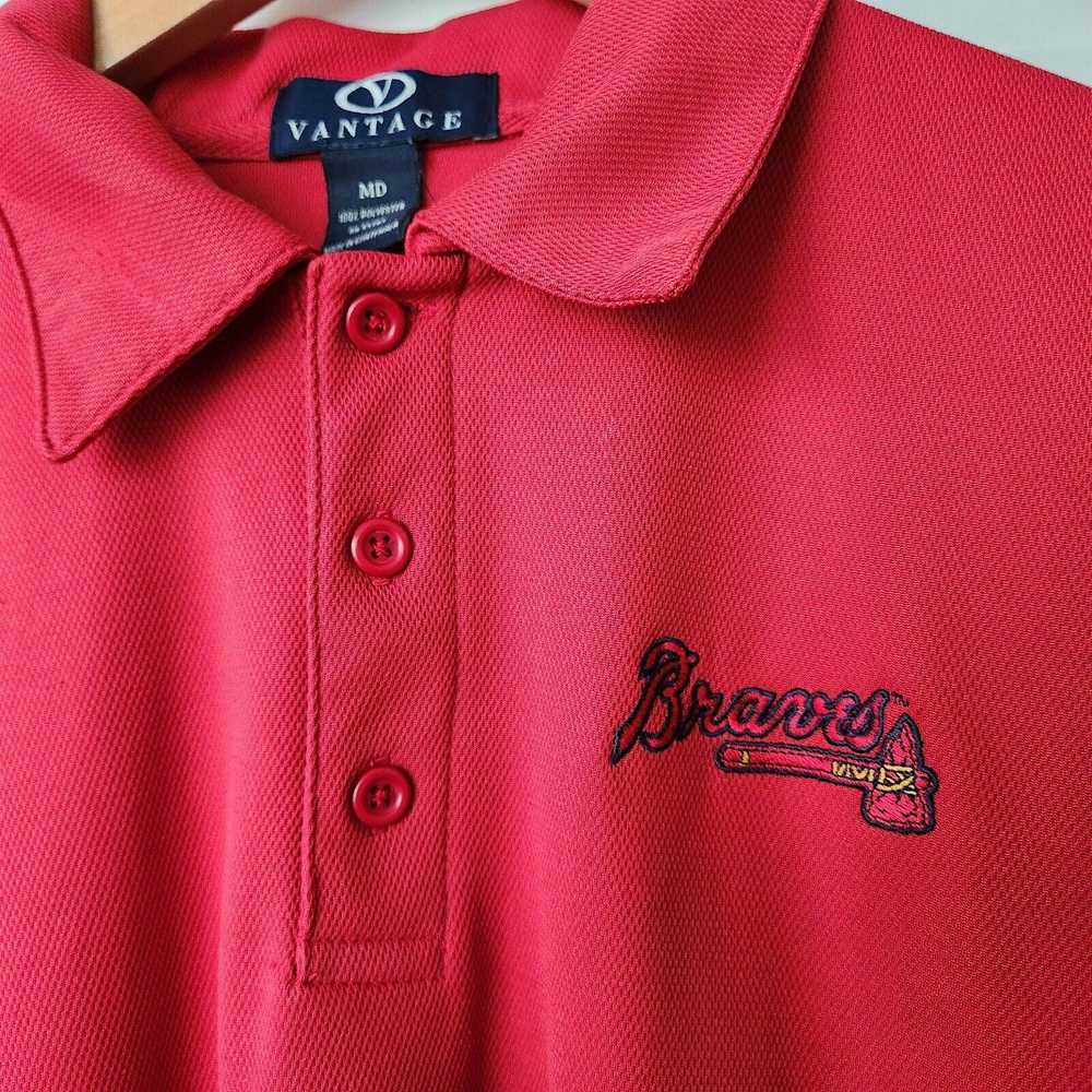 MLB Atlanta Braves Baseball MLB Red Polo Shirt Me… - image 2