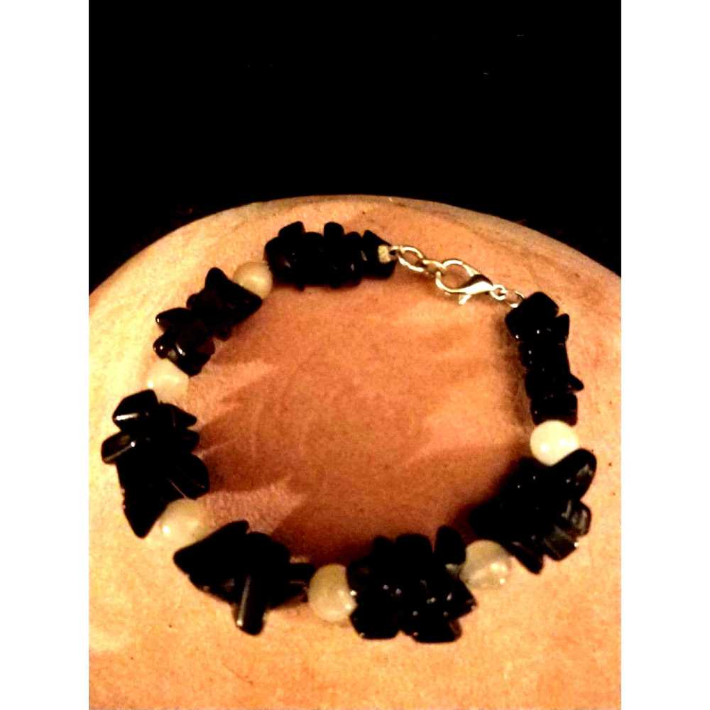 Vintage Natural Stone and Rose Quartz Bracelet - image 2