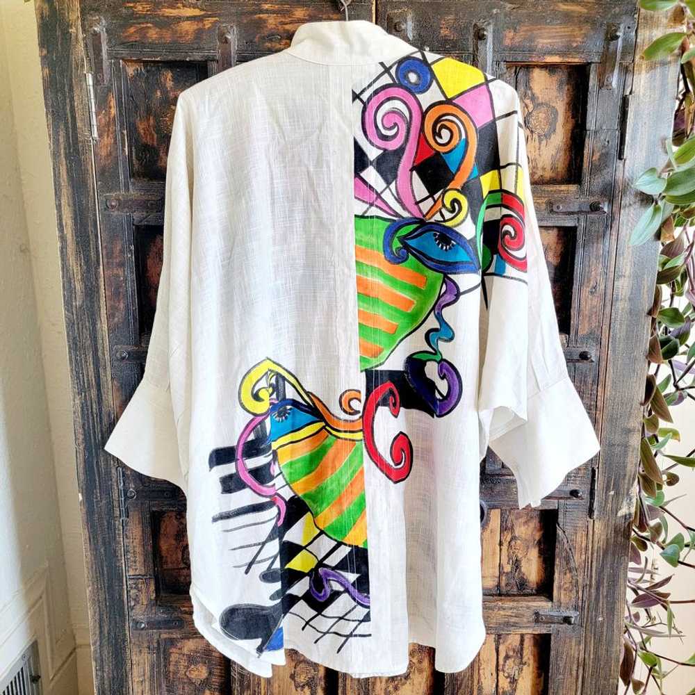 Dilemma NY Handpainted Organic Cotton Tunic (One… - image 2