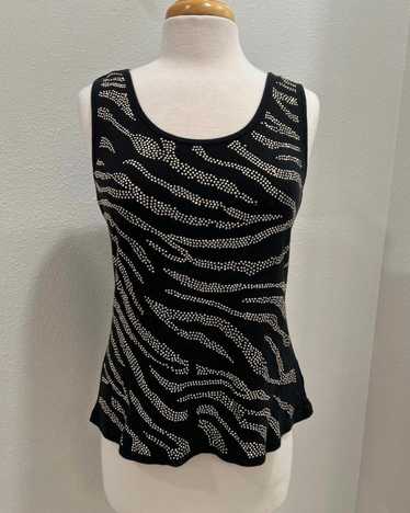 Designer Zebra Rhinestone Tank