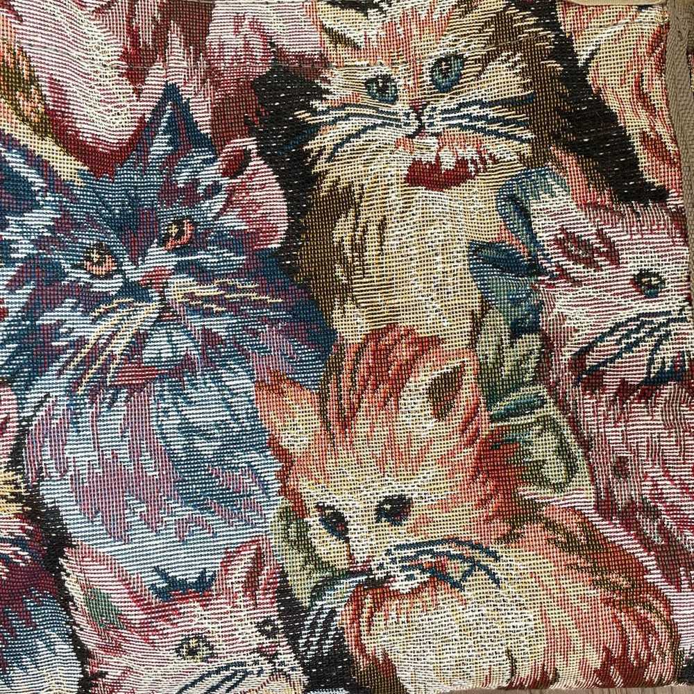 Vintage Vintage Cat Tapestry Wheeled Shopper Bag … - image 9