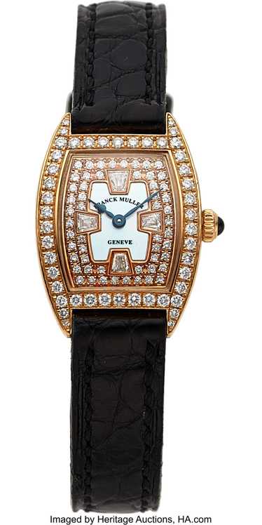 54055: Franck Muller, 18k Rose Gold and Diamond La