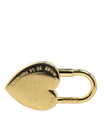 Pre Loved Hermes Herms Heart Shaped Padlock Gold  