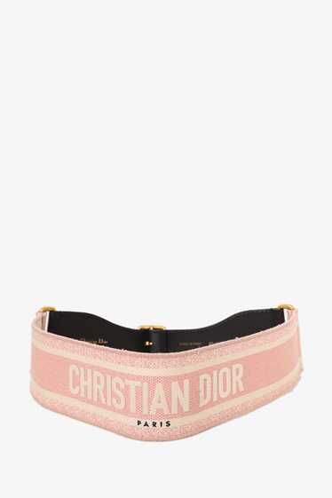 Christian Dior Pink Canvas Woven Logo Embroidered 