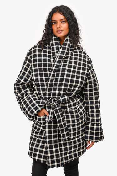 Mara Hoffman Black Plaid Coat Size M