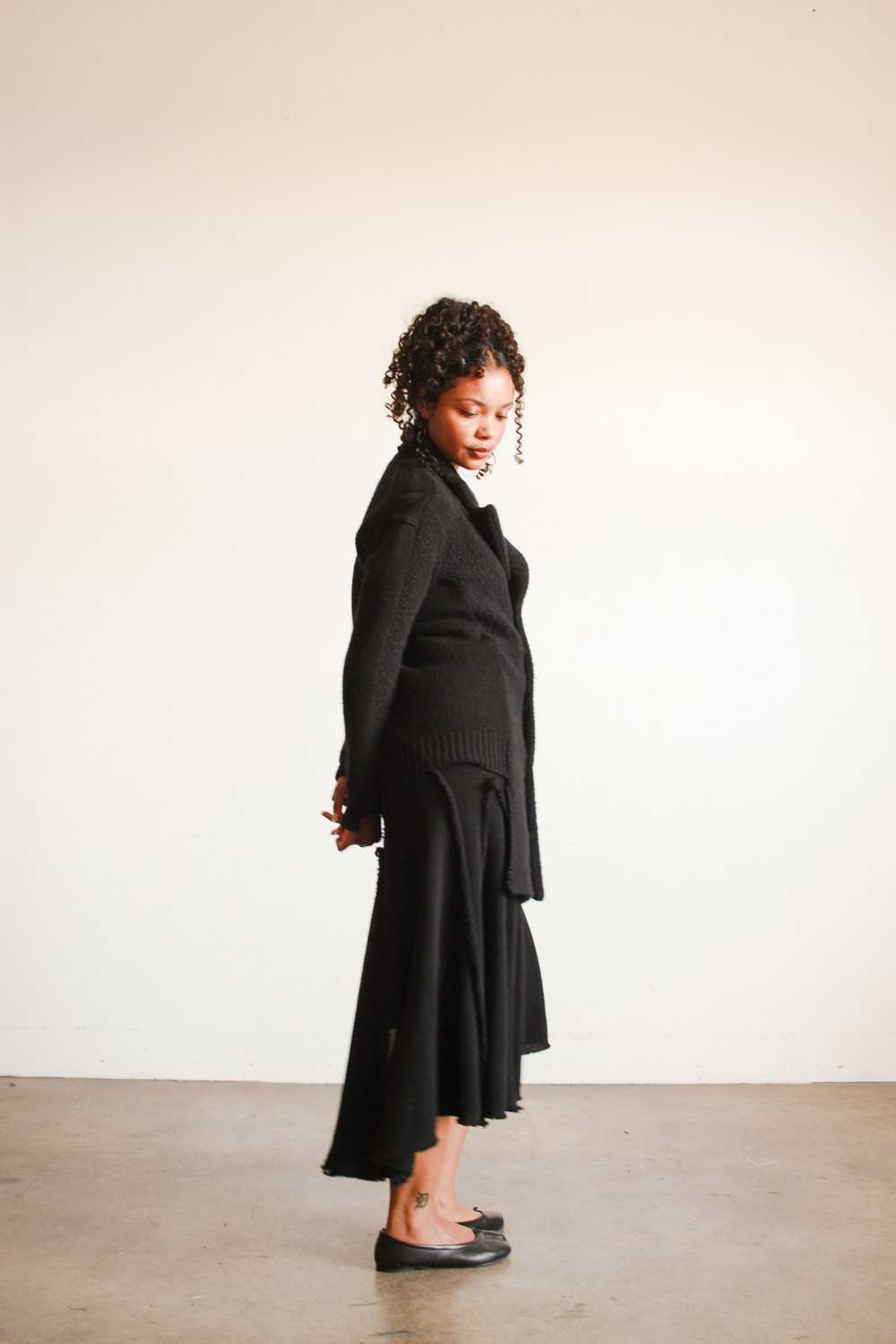 1990s Black Comme des Garçon Asymmetrical Skirt S… - image 11