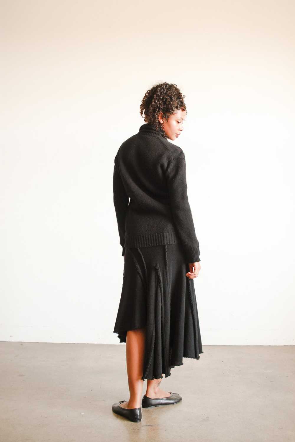 1990s Black Comme des Garçon Asymmetrical Skirt S… - image 9