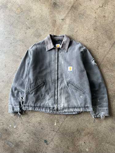 1990s Carhartt Detroit Jacket Faded Black + Distre