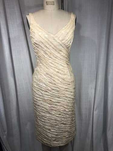 Vintage Inspired 60s Beige Lace Carmen Marc Valvo 