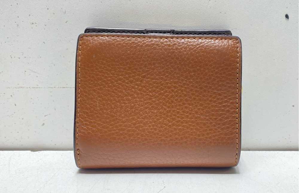 Coach Brown Leather Zip Around Coin Pouch Card Wa… - image 2