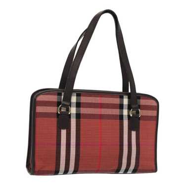 Burberry Nova Check Red Canvas Handbag (Pre-Owned) - image 1