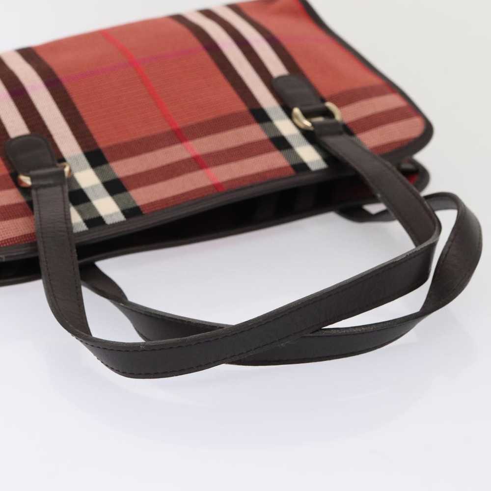 Burberry Nova Check Red Canvas Handbag (Pre-Owned) - image 4