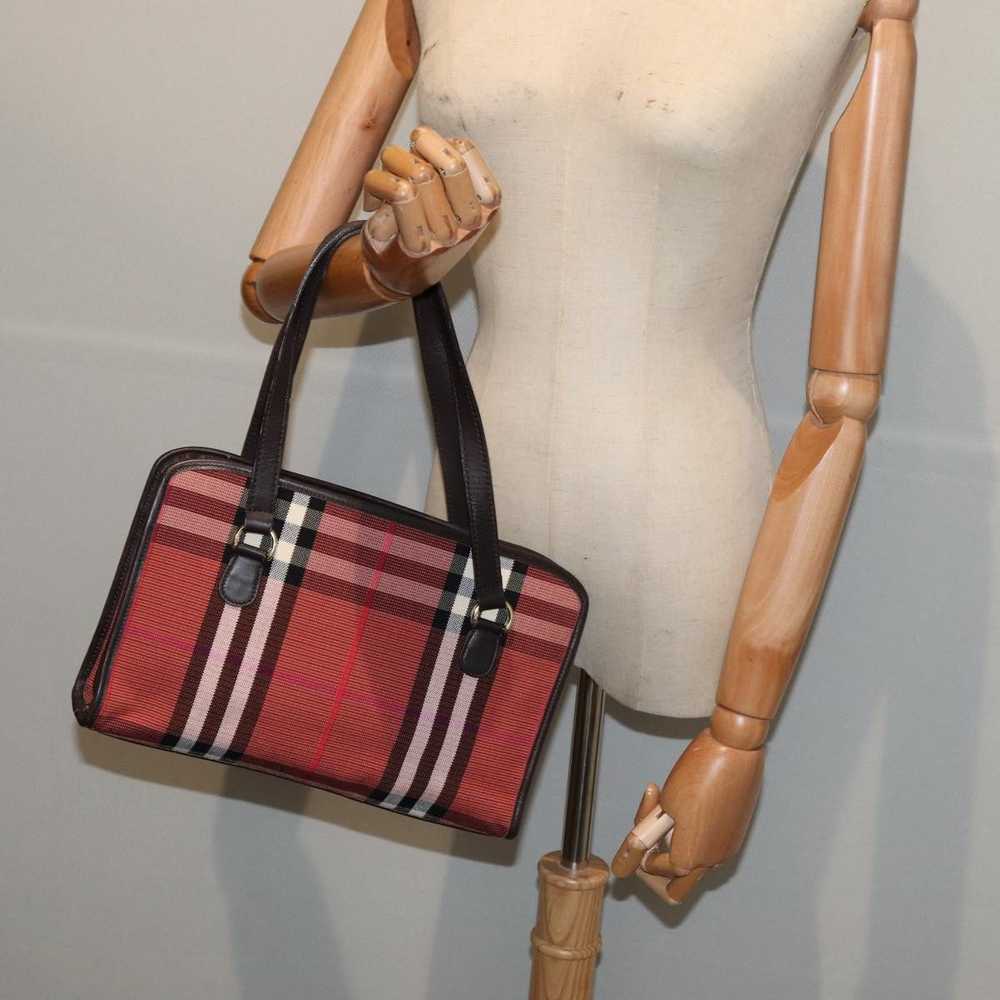 Burberry Nova Check Red Canvas Handbag (Pre-Owned) - image 9