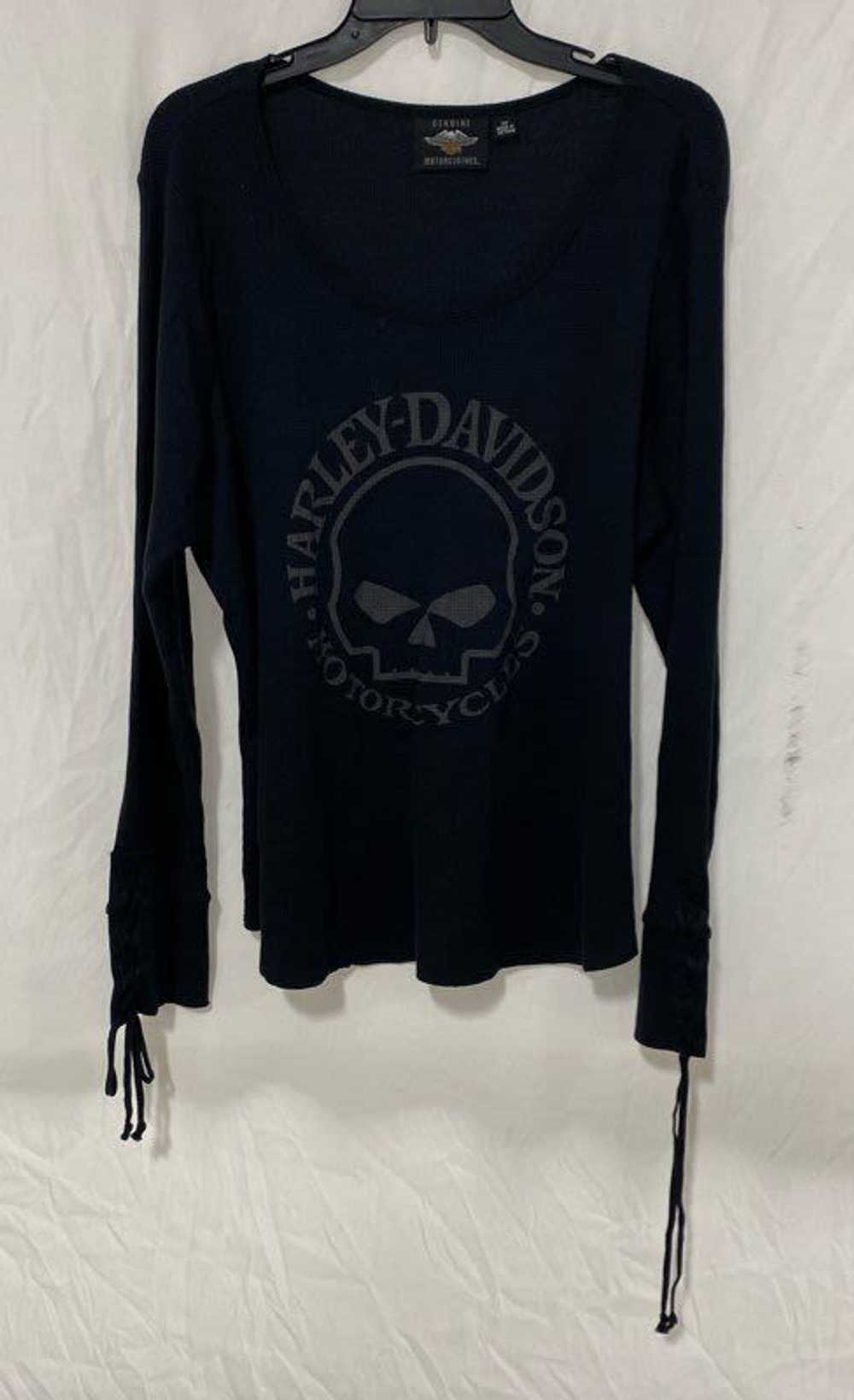 Harley-Davidson Womens Black Thermal Long Sleeve … - image 1