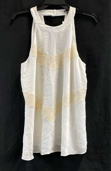 NWT Chelsea28 Womens White Ivory Lace Sleeveless V