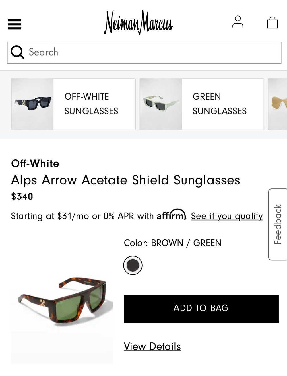 Off-White Alps Arrow Acetate Shield Sunglasses - image 5