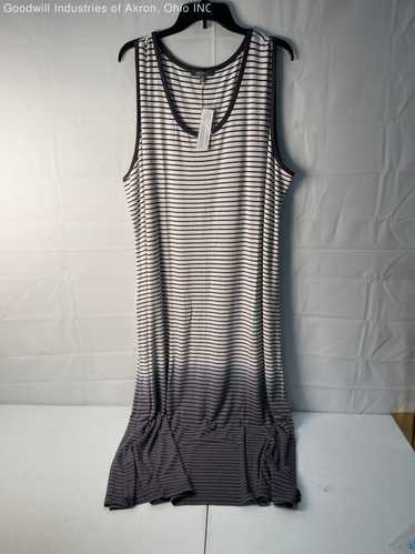 NWT Lisa Rinna Women's Gray Striped Maxi Dress, S… - image 1