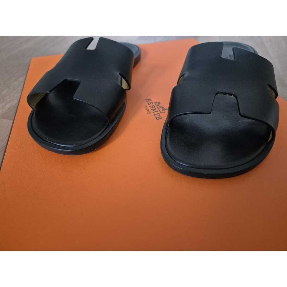 Hermès Izmir leather sandals - image 2