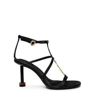 JACQUEMUS ジャックムス サンダル BLACK LEATHER 37 Jacquemus Les Sandales Cube-Heel Leather Sandals | Neiman Marcus