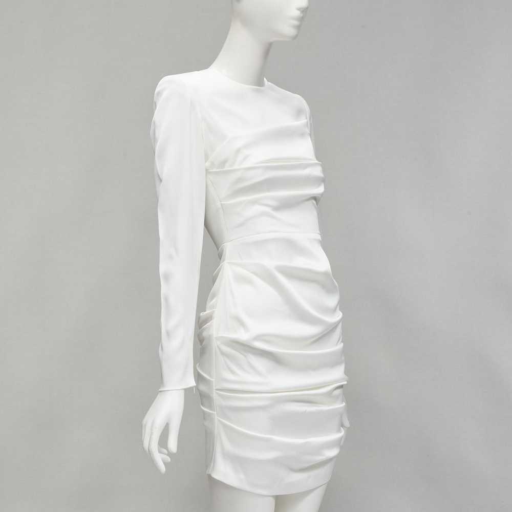 Alex Perry ALEX PERRY Blaze white ruched satin ba… - image 3