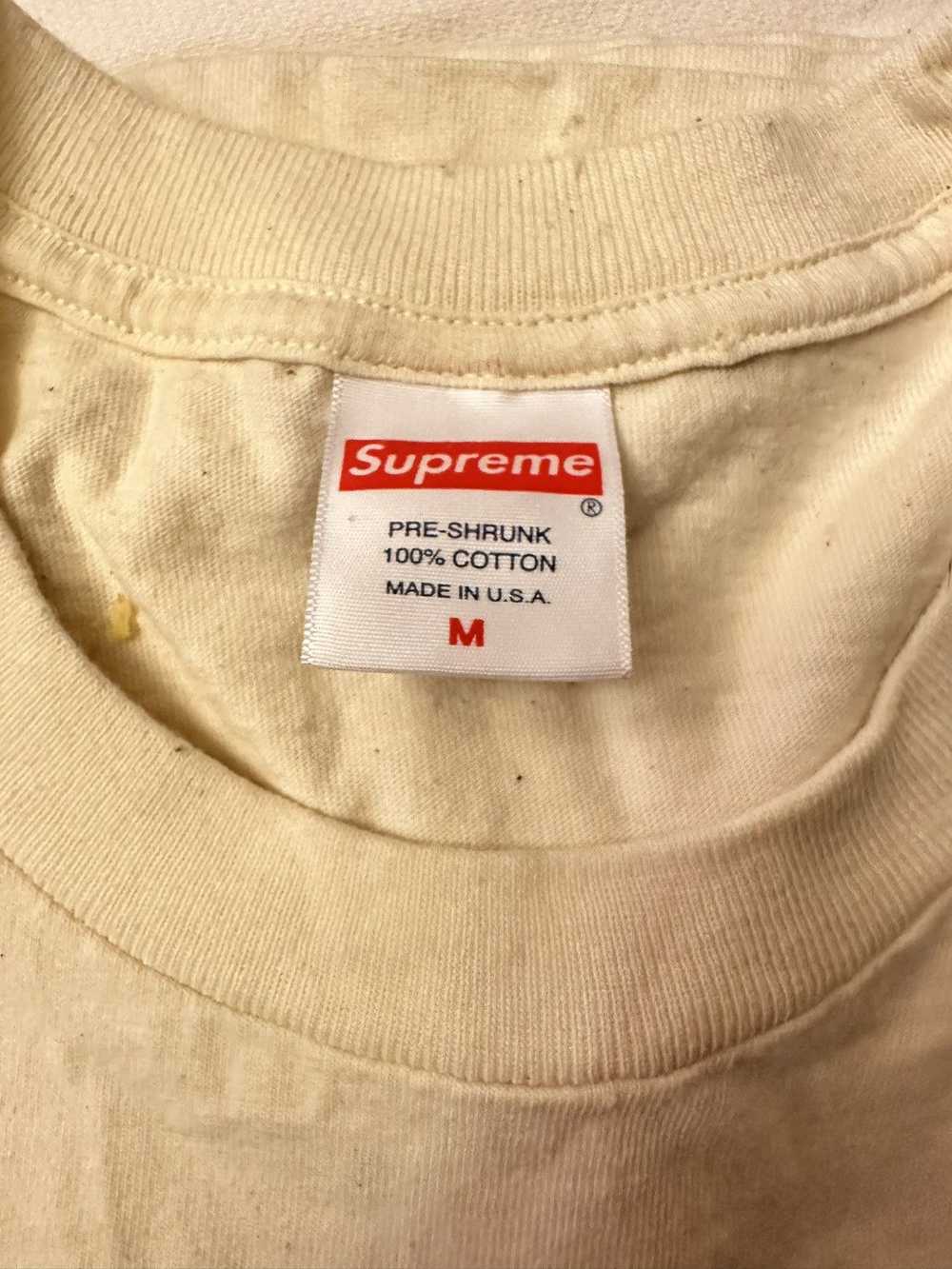 Supreme Supreme “Cross” Box Logo T-Shirt Cream Sz… - image 4