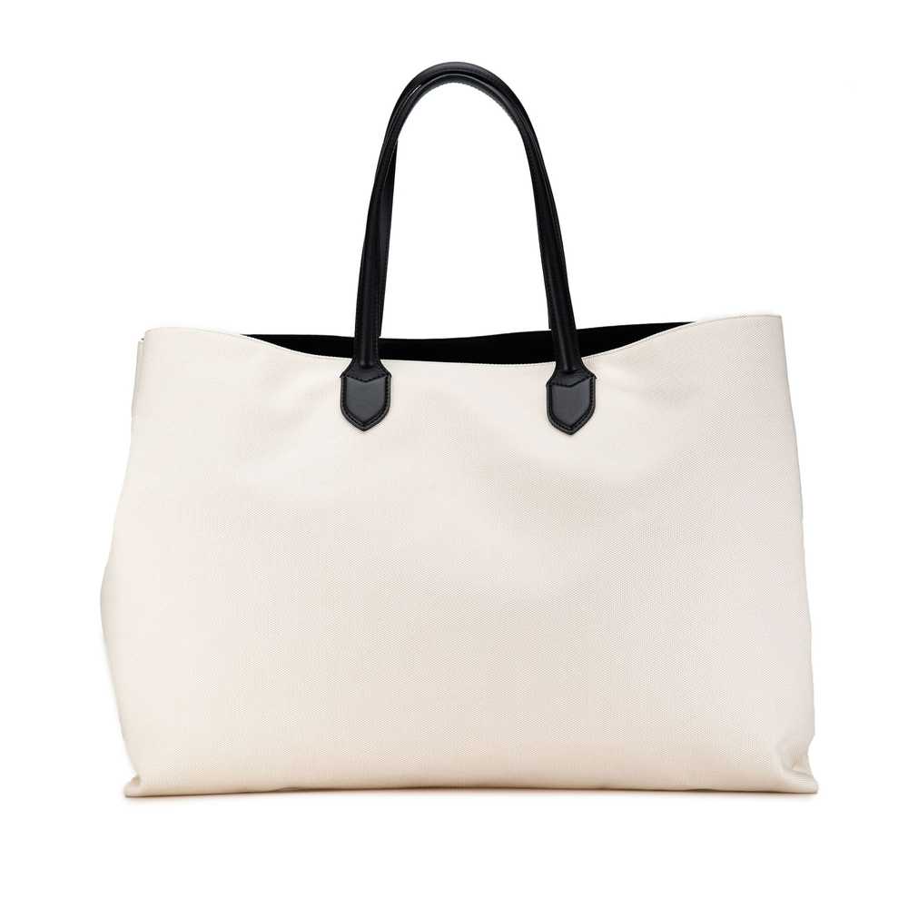 White Burberry Canvas Logo Tote - image 3