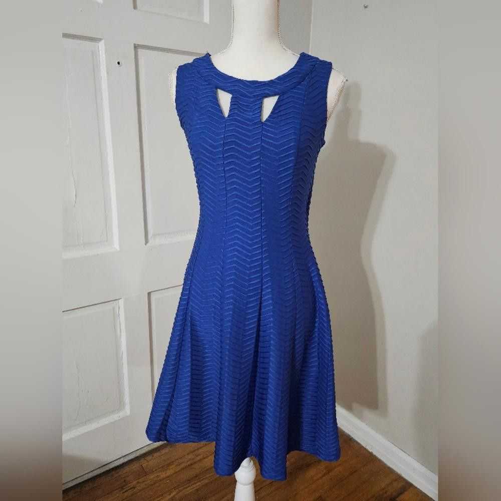 Designer Enfocus Studio Blue A-Line Dress with Ke… - image 1