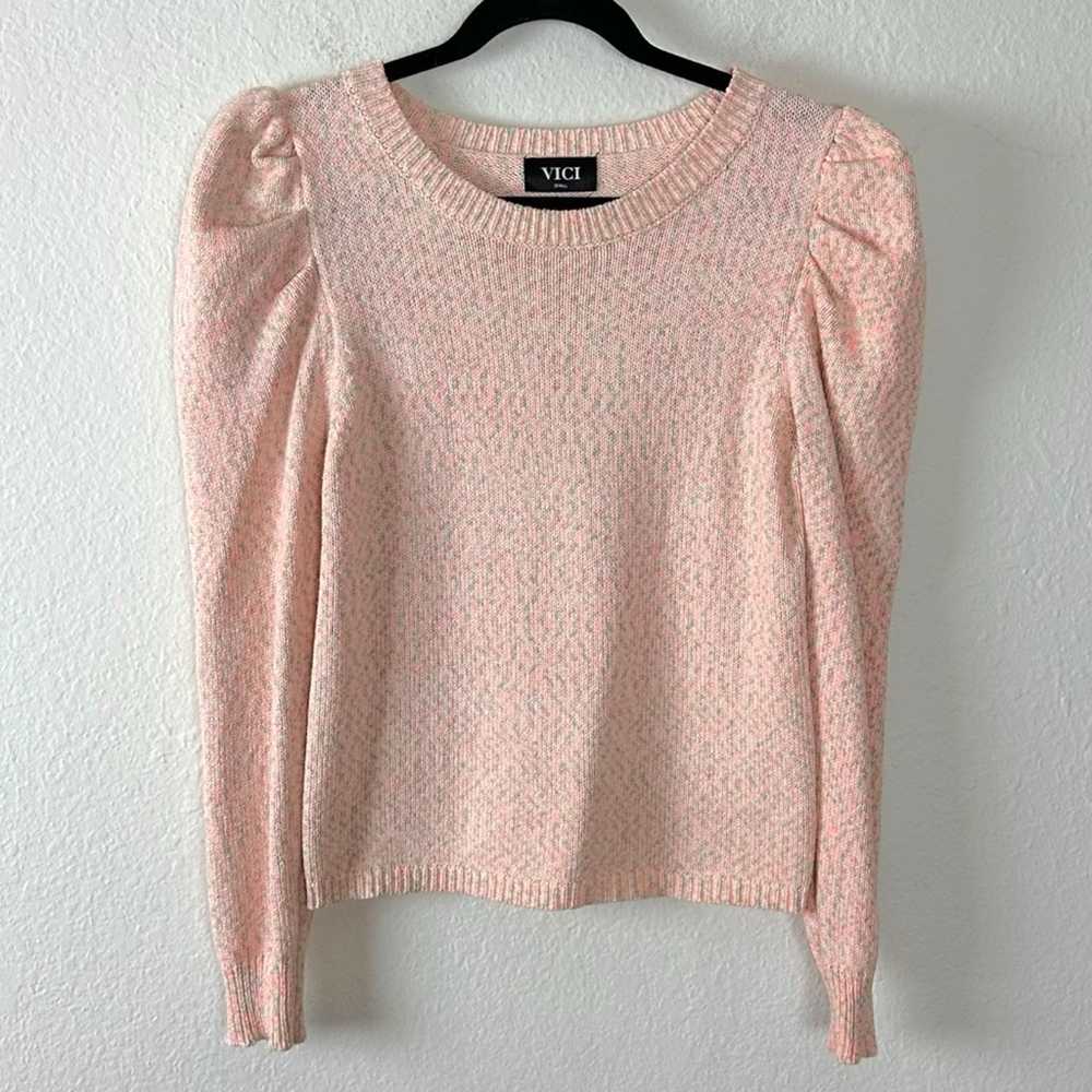 Vici Puff Sleeve Sweater in Pink Multi Small Prin… - image 5