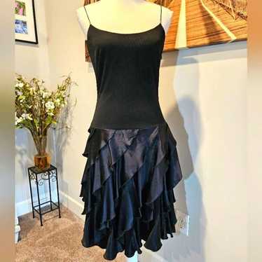 Designer Citrine Elegant Black Ruffled Dress - image 1