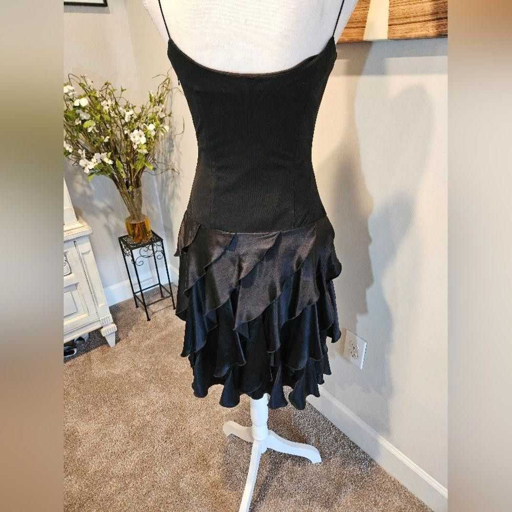 Designer Citrine Elegant Black Ruffled Dress - image 4