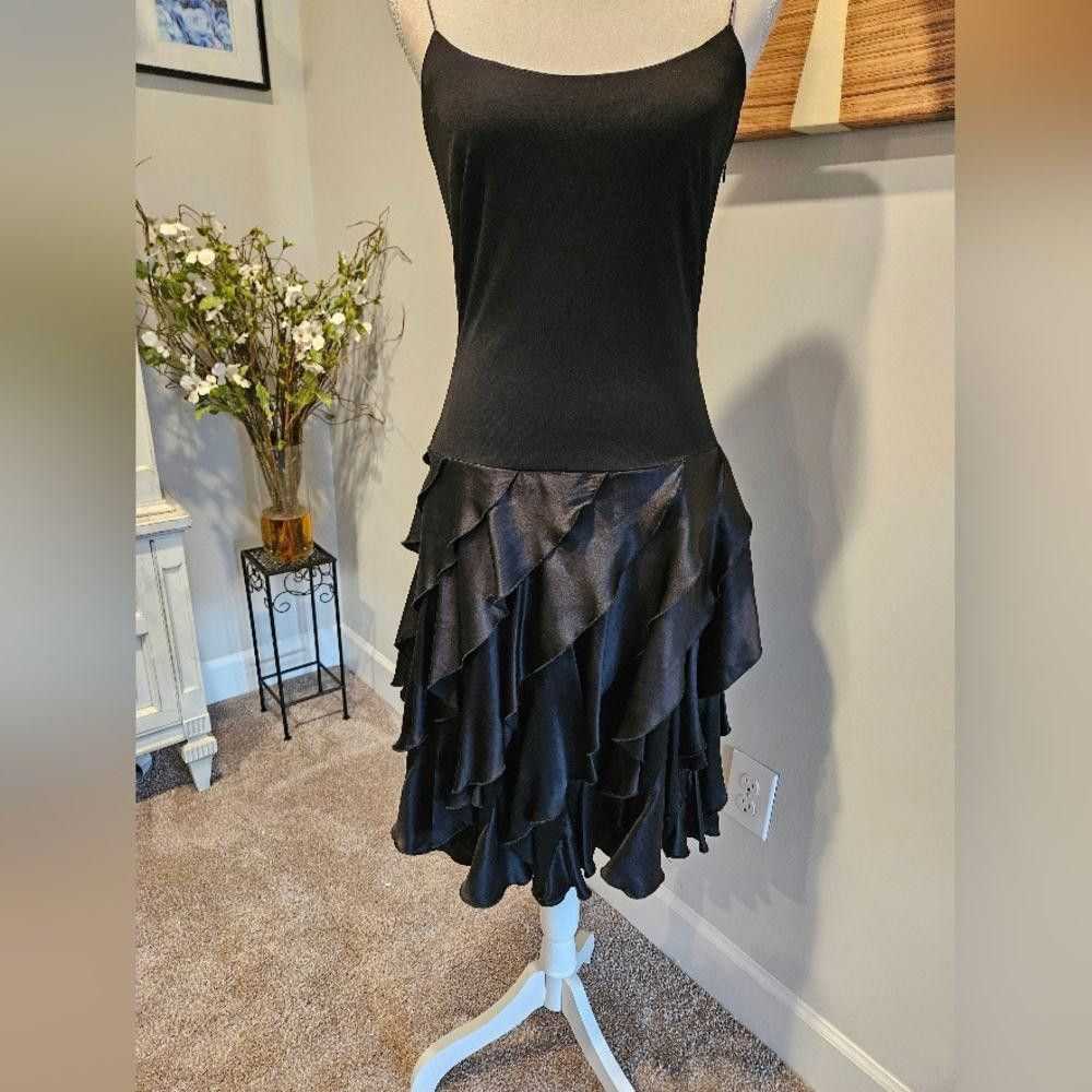 Designer Citrine Elegant Black Ruffled Dress - image 6