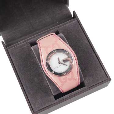 Gucci Gucci Pale Pink Monogram Leather Watch - image 1