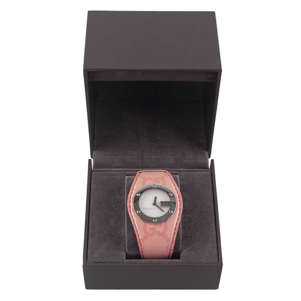 Gucci Gucci Pale Pink Monogram Leather Watch - image 2