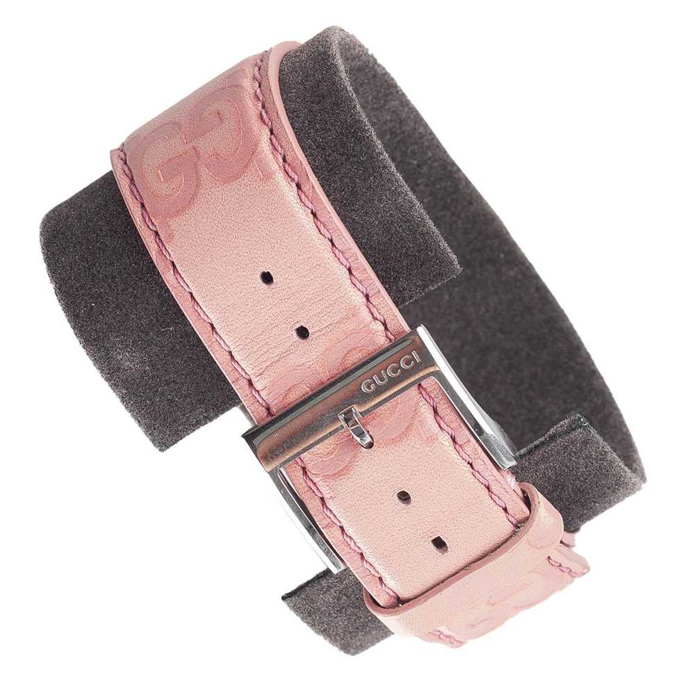 Gucci Gucci Pale Pink Monogram Leather Watch - image 4