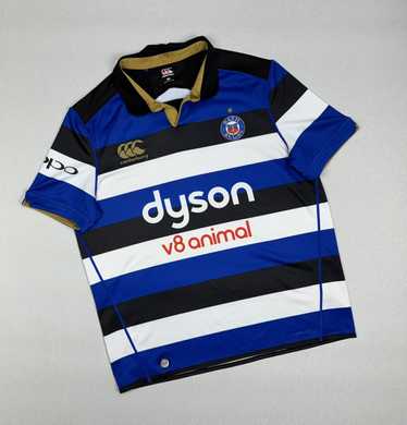 Bath Rugby Vintage Polo Jersey cheapest Size Large Limited Edition Striped Blue Men's