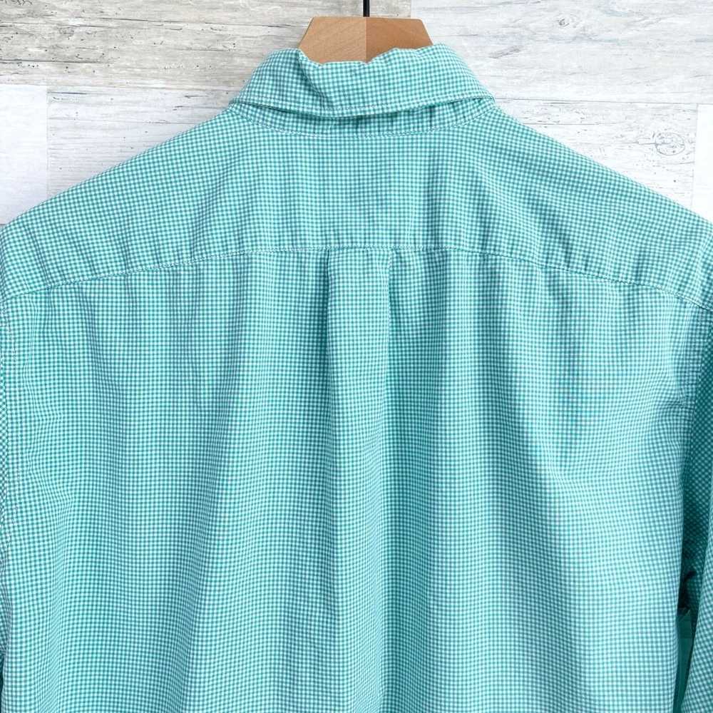 J.Crew J Crew Cotton Poplin Shirt Green Micro Gin… - image 4