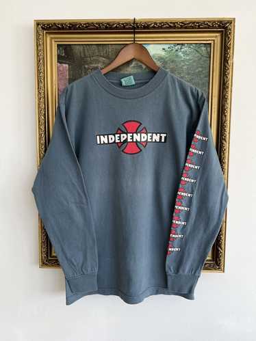 Vintage 90s Independent Truck Sweatshirt Iron Cross Embroidered Logo Santa Cruz NHS Street Skate Wear store Merch Crewneck Pullover Jumper Size L